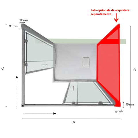 Tamanaco - Box doccia ECO cm. 80 x 80 - Argillashop.com