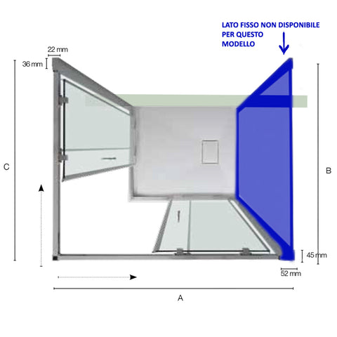 Tamanaco - Box doccia ECO cm. 72 x 90 - Argillashop.com